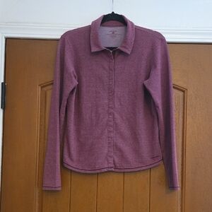 Patagonia‎ Purple Long Sleeve Fitted Polo Shirt Button Down Size Medium